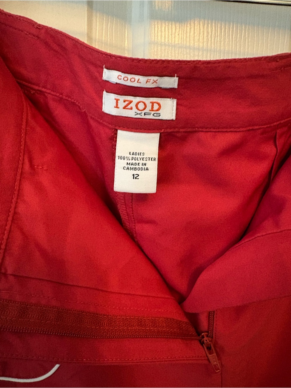 Izod Red Mini Skort with White Trim - Picture 3 of 5